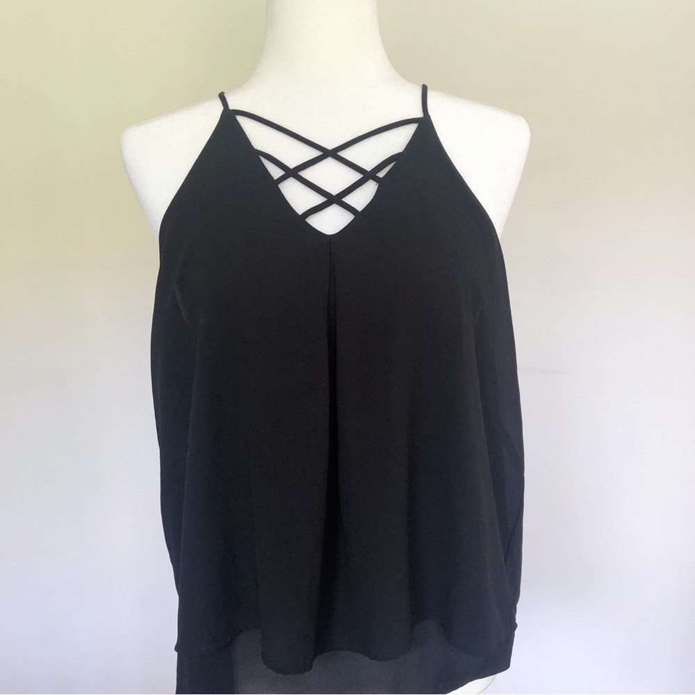 Monteau Black Sleeveless Blouse